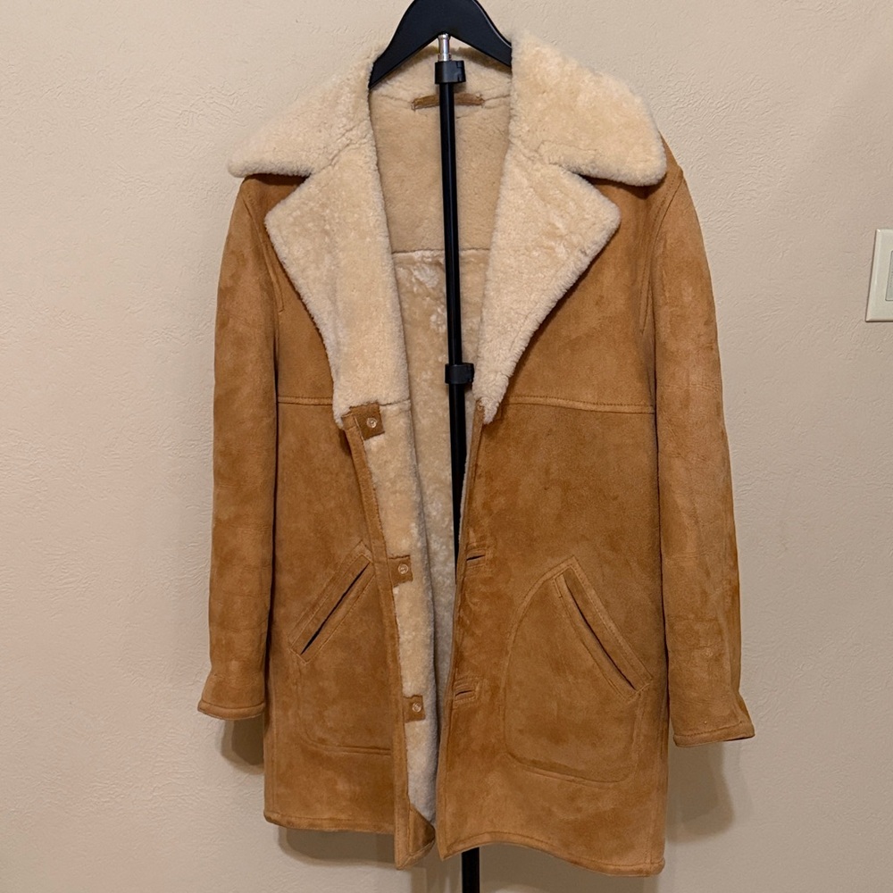 Men's Tan Shearling Coat